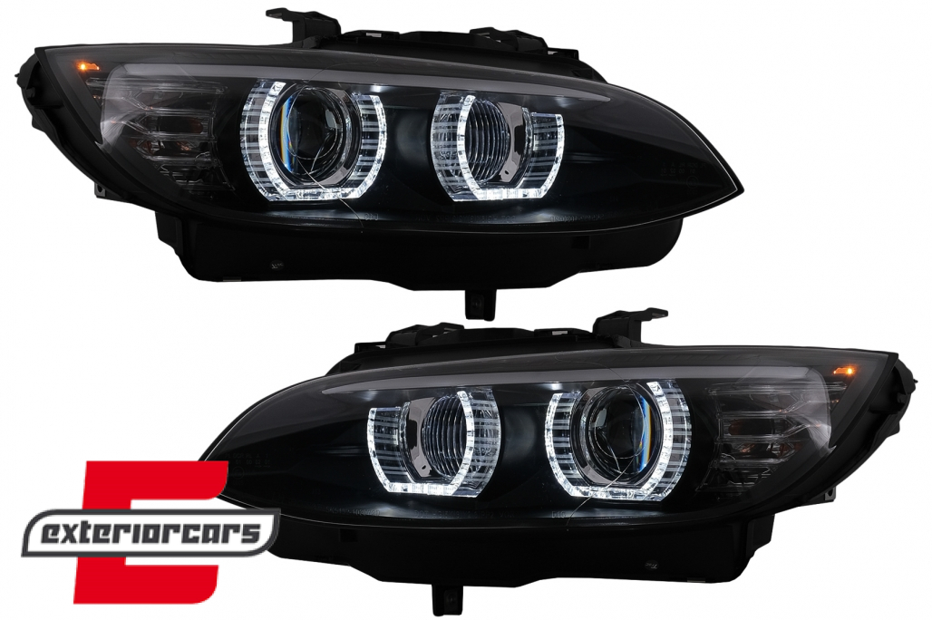 Prednja svjetla 3D LED Angel Eyes Xenon (crna) / BMW serije 3 E92 E93 (2006-2010) - Slika 2