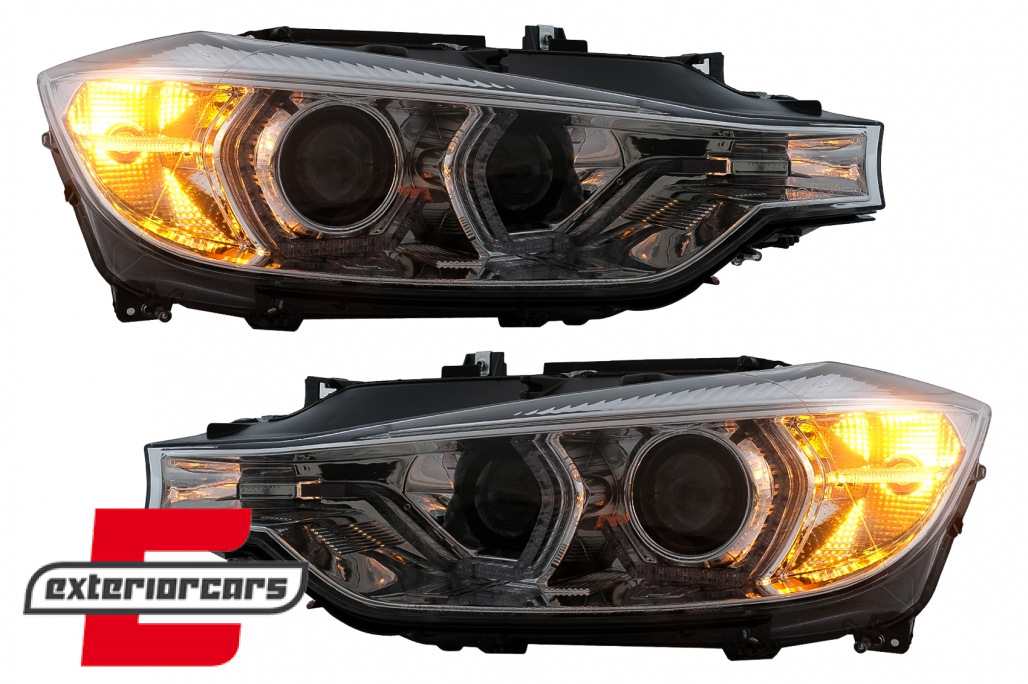 Prednja svjetla Angel Eyes LED DRL Xenon (chrome) / BMW serije 3 F30 F31 limuzina karavan (10.2011-05.2015) - Slika 6