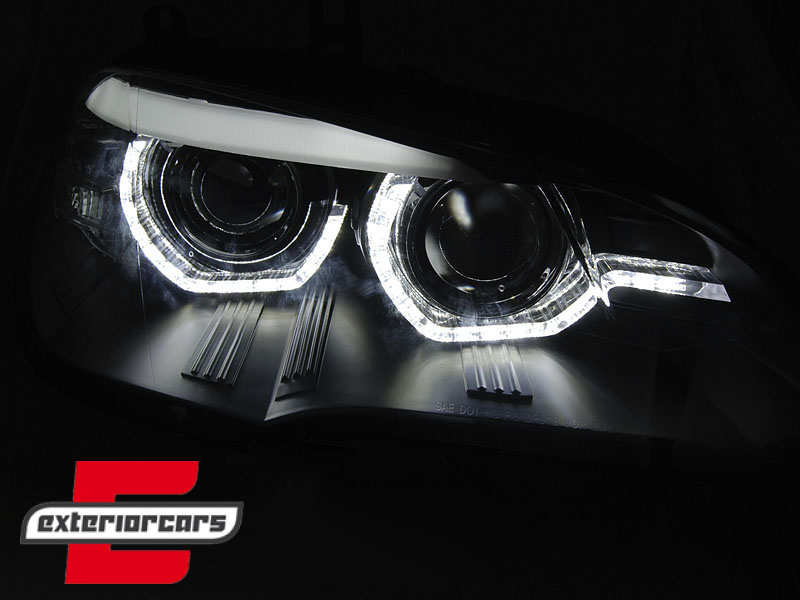 LED prednja svjetla 3D Angel Eyes LED DRL XENON (crna) / BMW X5 E70 (2007-2013) - Slika 3