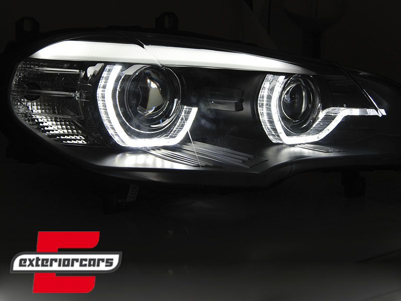 LED prednja svjetla 3D Angel Eyes LED DRL XENON (crna) / BMW X5 E70 (2007-2013) - Slika 4