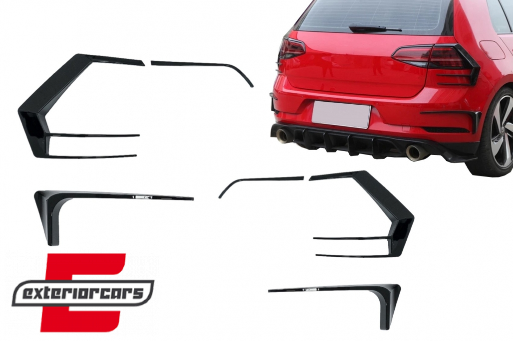 Poklopci stražnjih svjetla & splitteri svjetla za maglu (piano crna) / VW Golf 7.5 (2017-2019)