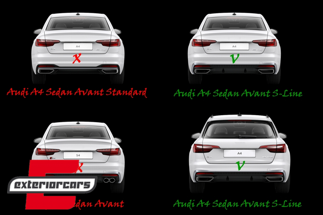 Difuzor zraka & nastavci auspuha S4 dizajn (piano crna) / Audi A4 B9 8W Facelift (2020-2024) - Slika 15