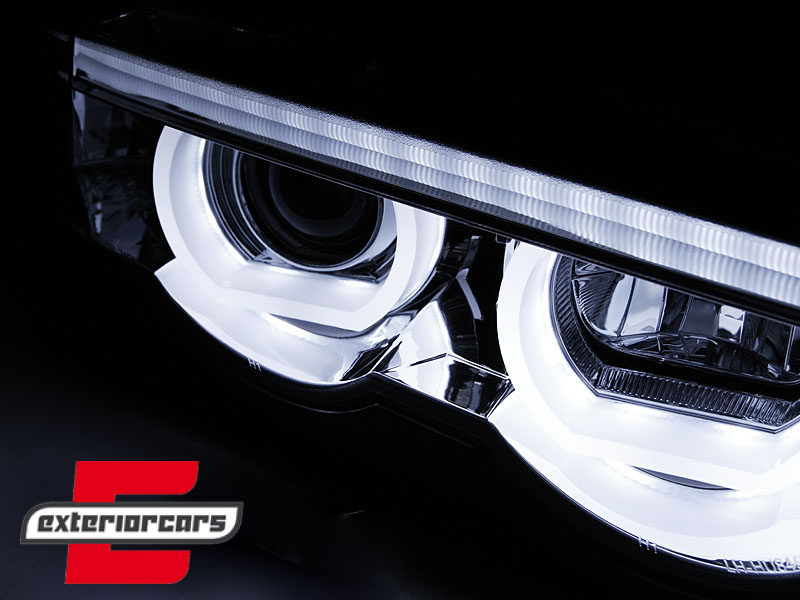 Prednja svjetla 3D LED Angel Eyes (chrome) / BMW serije 7 E38 (1994-1998) - Slika 4