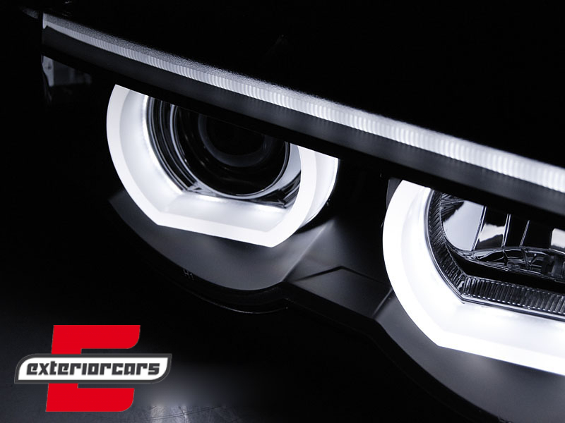 Prednja svjetla 3D LED Angel Eyes (crna) / BMW serije 7 E38 (1994-1998) - Slika 3