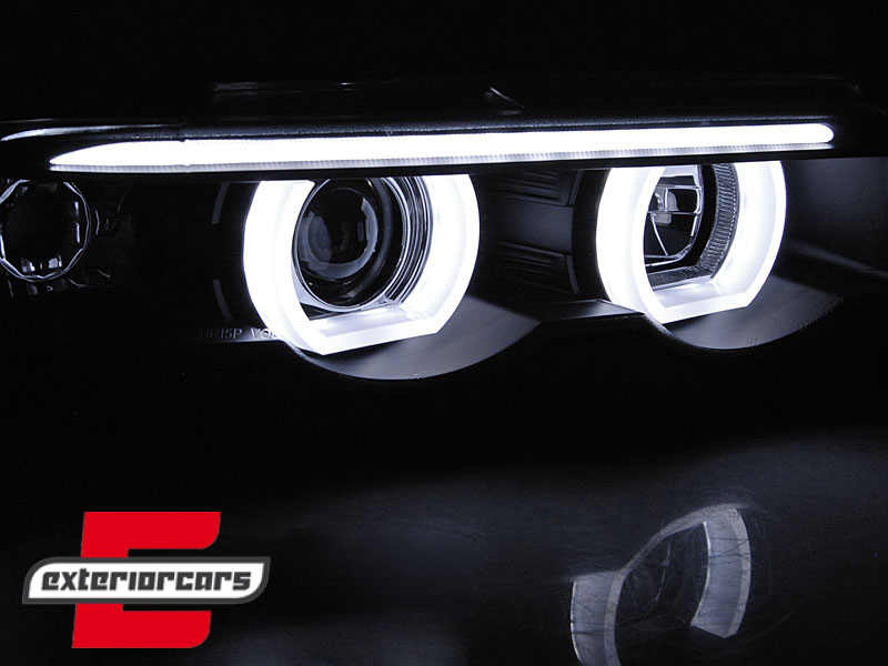 Prednja svjetla 3D LED Angel Eyes (crna) / BMW serije 7 E38 (1994-1998) - Slika 4