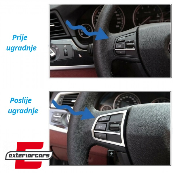 Okvir gumba na upravljaču (mat chrome) - Slika 6