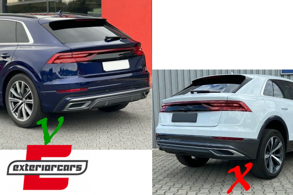 Difuzor zraka & nastavci auspuha SQ8 dizajn (chrome) / Audi Q8 S-Line (2018-) - Slika 10
