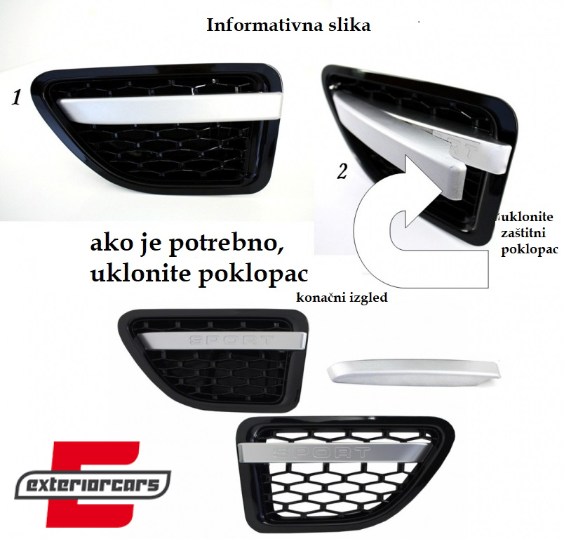 Prednja maska & bočni otvori Autobiography dizajn (crna/crvena) / Land Range Rover Sport L320 (2005-2008) - Slika 12