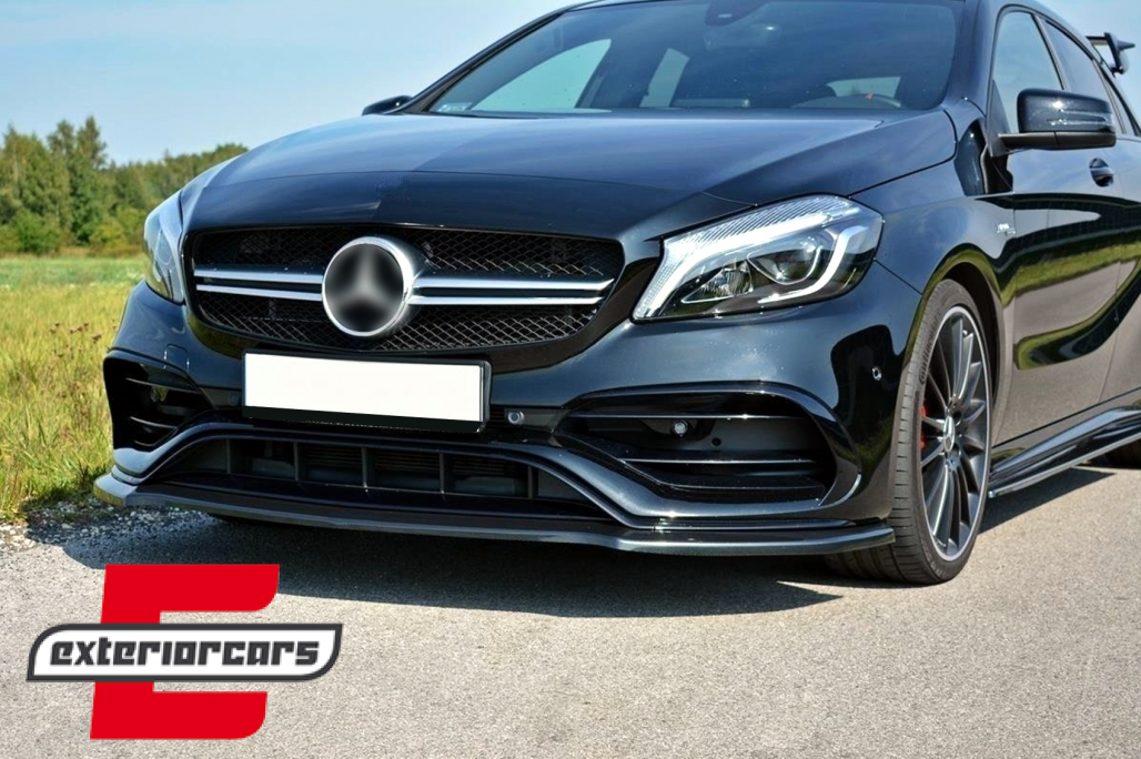 Prednji nastavak branika (piano crna) / Mercedes A-klasa W176 AMG Facelift (2015-2018) - Slika 8