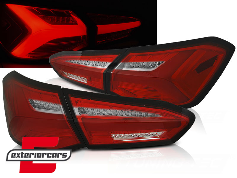 Full LED stražnja svjetla SEQ žmigavci (crvena/kristal) / Ford Focus 4 Hatchback (2018-2021)