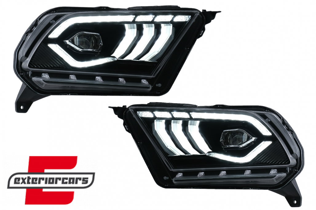 Full LED prednja svjetla SEQ žmigavci (crna) / Ford Mustang V (2010-2014) - Slika 2