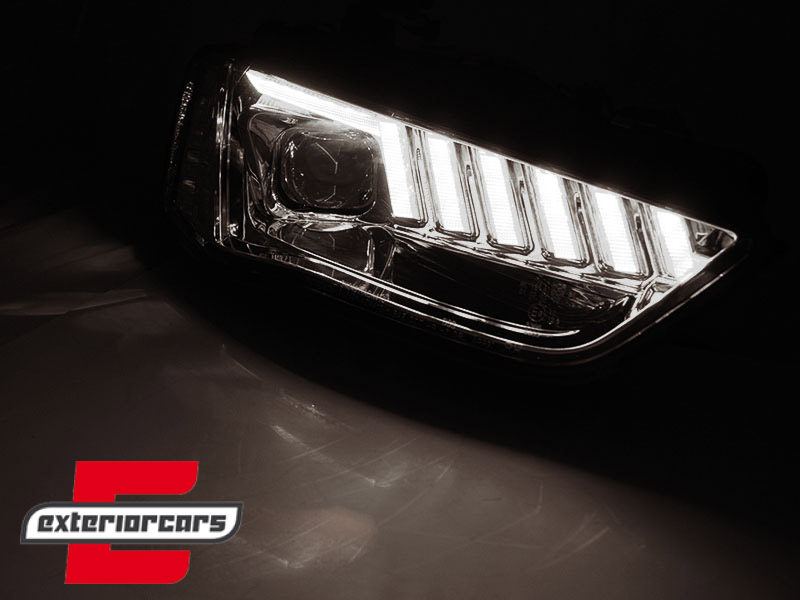 Prednja svjetla LED DRL SEQ žmigavci Xenon (chrome) / AUDI A4 B8.5 Facelift (2012-2015) - Slika 4