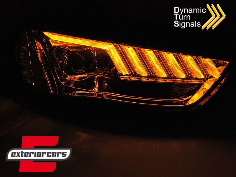 Prednja svjetla LED DRL SEQ žmigavci Xenon (chrome) / AUDI A4 B8.5 Facelift (2012-2015) - Slika 5