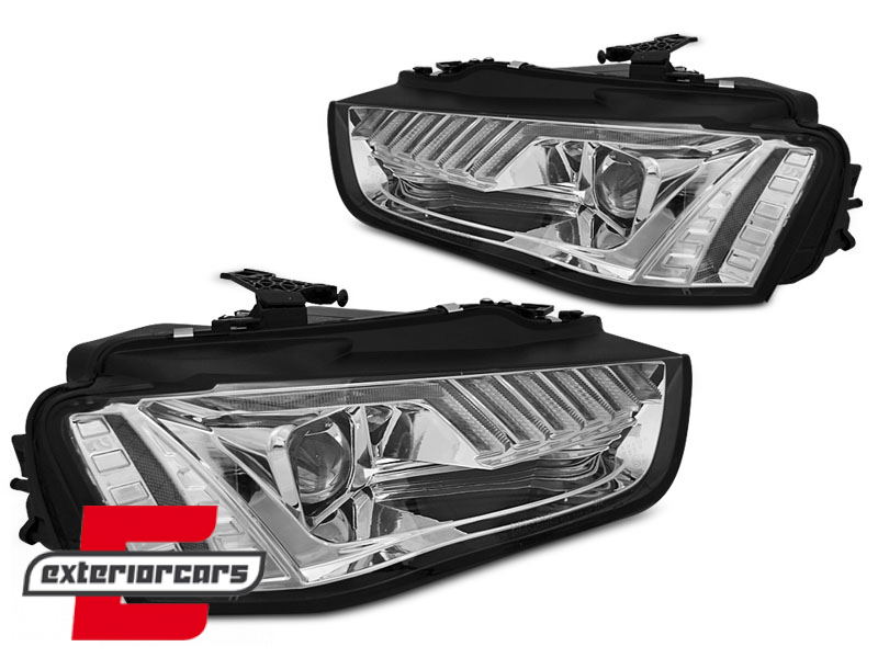 Prednja svjetla LED DRL SEQ žmigavci Xenon (chrome) / AUDI A4 B8.5 Facelift (2012-2015) - Slika 2