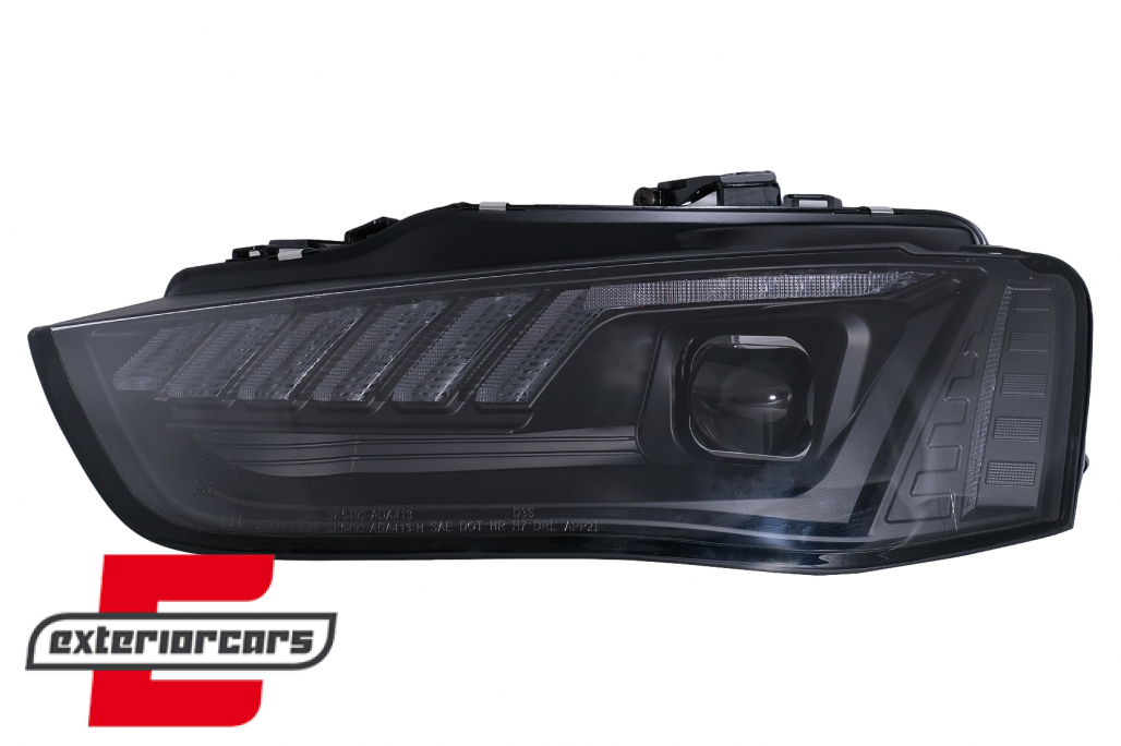 Prednja svjetla LED DRL SEQ žmigavci Xenon (crna) / AUDI A4 B8.5 Facelift (2012-2015) - Slika 12