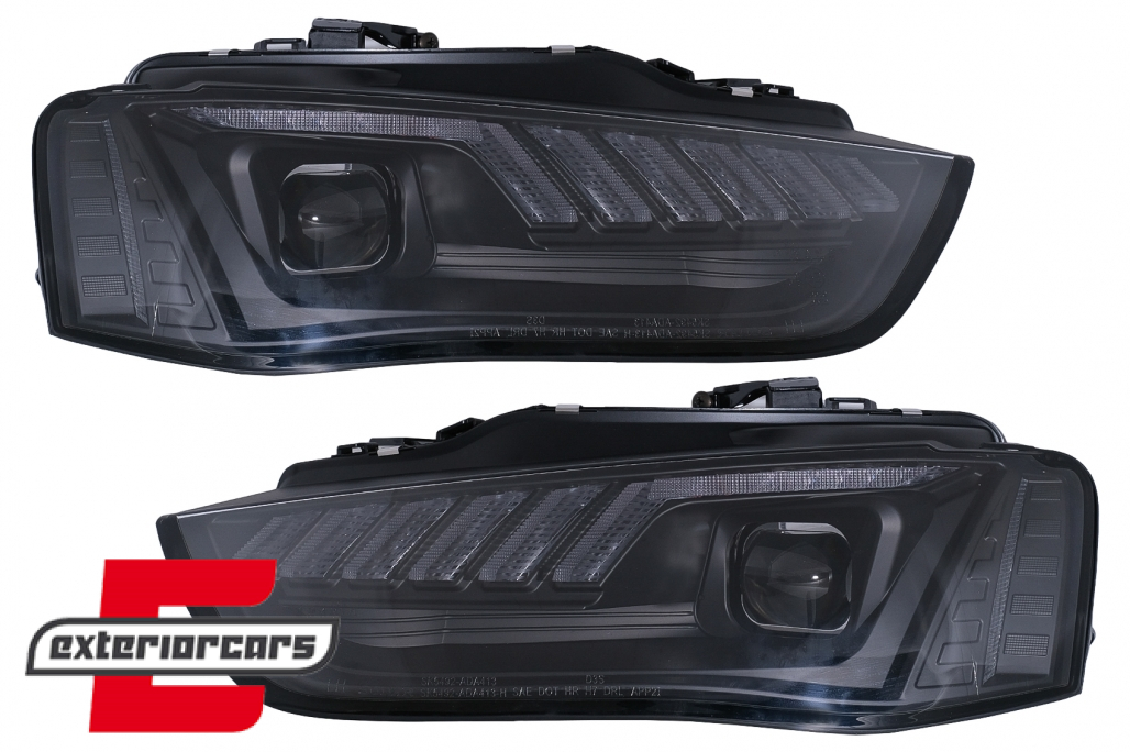 Prednja svjetla LED DRL SEQ žmigavci Xenon (crna) / AUDI A4 B8.5 Facelift (2012-2015) - Slika 13