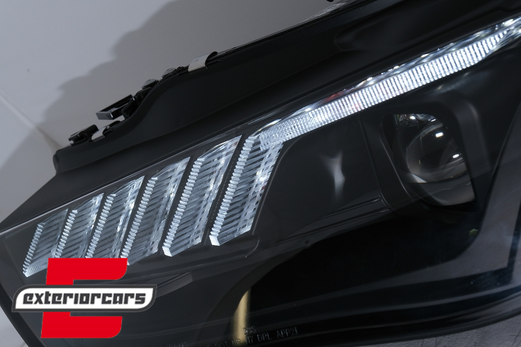 Prednja svjetla LED DRL SEQ žmigavci Xenon (crna) / AUDI A4 B8.5 Facelift (2012-2015) - Slika 5