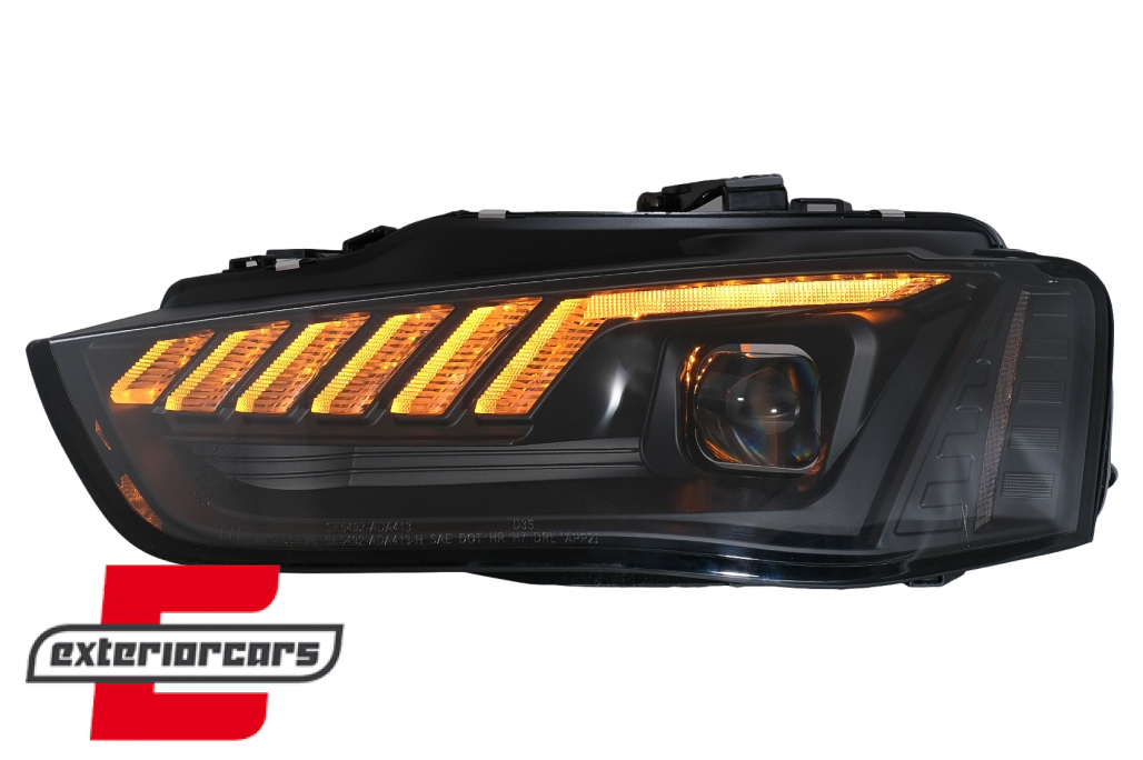 Prednja svjetla LED DRL SEQ žmigavci Xenon (crna) / AUDI A4 B8.5 Facelift (2012-2015) - Slika 7