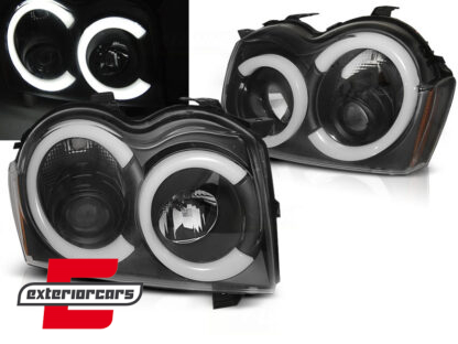 Prednja svjetla Angel Eyes LedBar (crna) / Jeep Grand Cherokee WK (2005-2008)