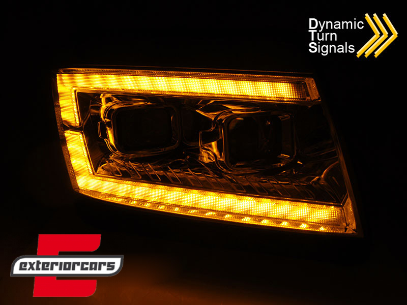 Full LED prednja svjetla LED DRL TubeLights SEQ žmigavci (chrome) / VW Crafter II (2017-) - Slika 4