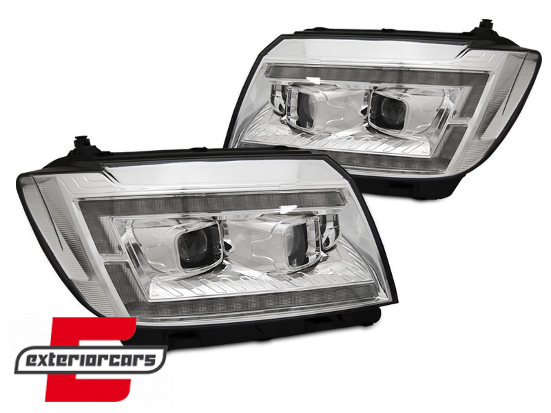Full LED prednja svjetla LED DRL TubeLights SEQ žmigavci (chrome) / VW Crafter II (2017-) - Slika 2