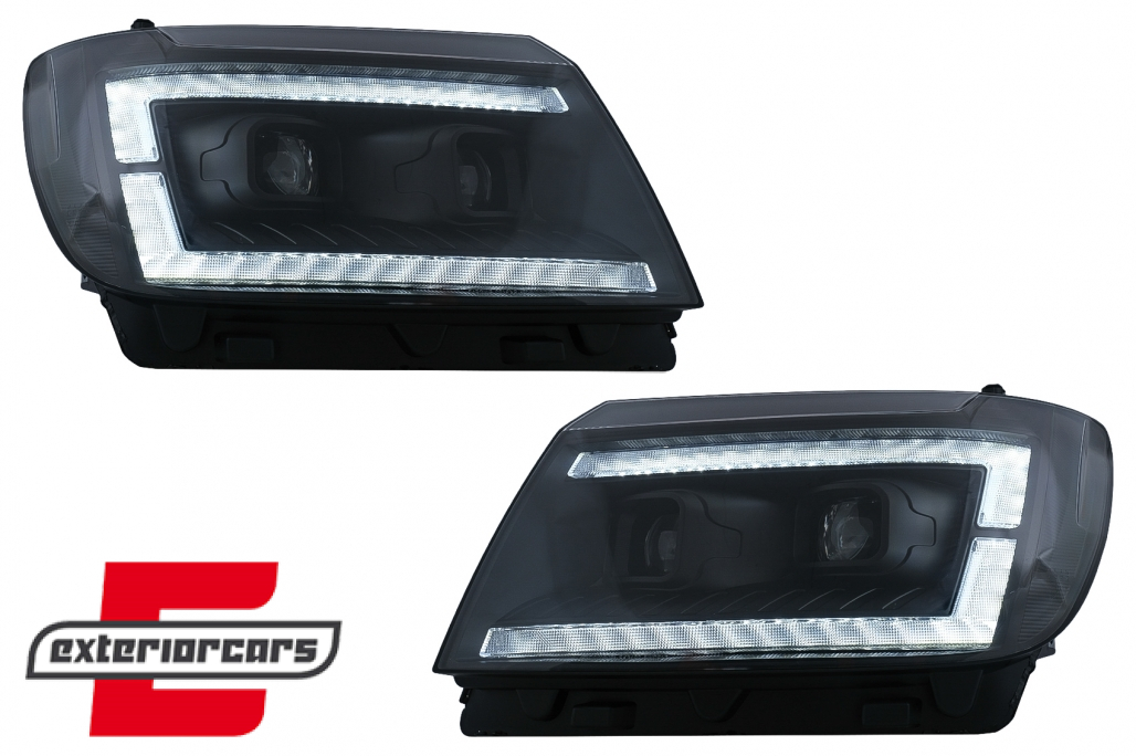Prednja svjetla LED DRL TubeLights SEQ žmigavci (crna) / VW Crafter II (2017-) - Slika 2