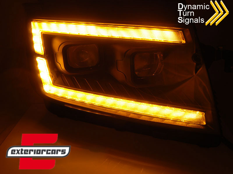 Full LED prednja svjetla LED DRL TubeLights SEQ žmigavci (crna) / VW Crafter II (2017-) - Slika 4