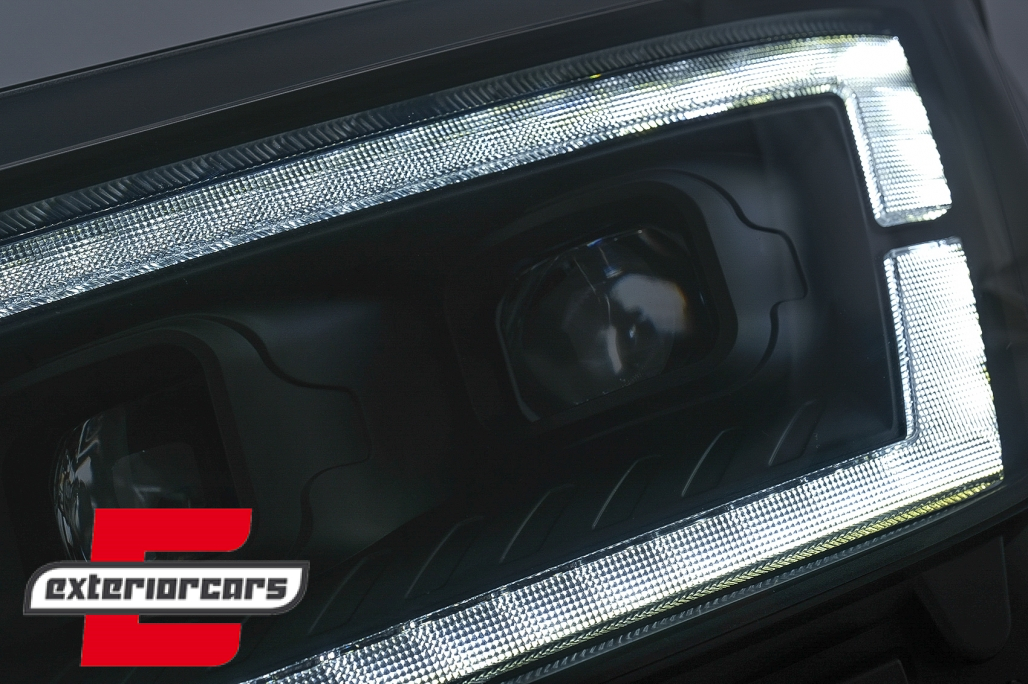 Prednja svjetla LED DRL TubeLights SEQ žmigavci (crna) / VW Crafter II (2017-) - Slika 4