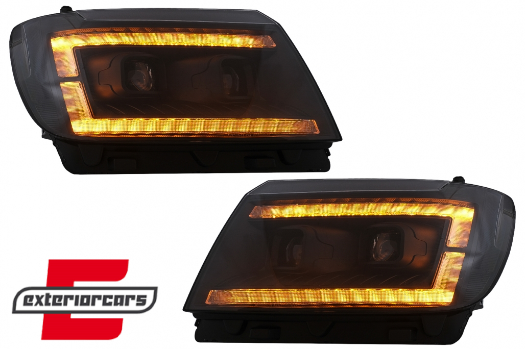 Prednja svjetla LED DRL TubeLights SEQ žmigavci (crna) / VW Crafter II (2017-) - Slika 6