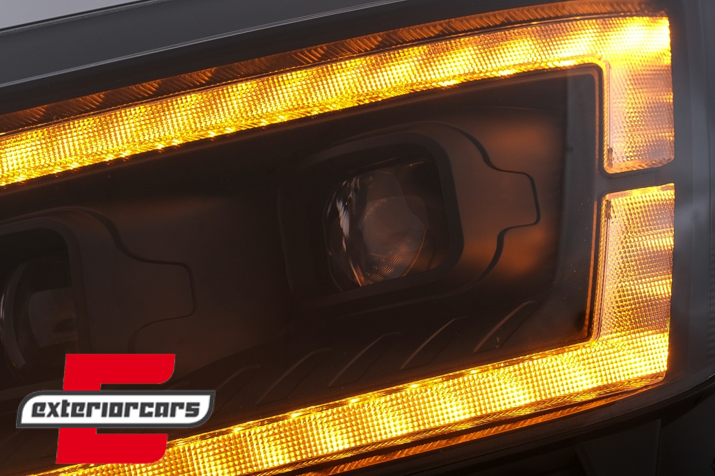 Prednja svjetla LED DRL TubeLights SEQ žmigavci (crna) / VW Crafter II (2017-) - Slika 7