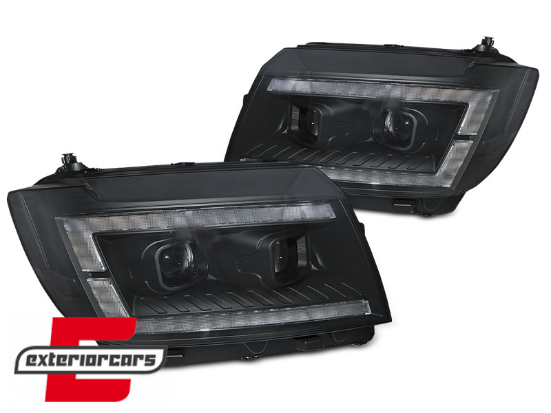 Full LED prednja svjetla LED DRL TubeLights SEQ žmigavci (crna) / VW Crafter II (2017-) - Slika 2