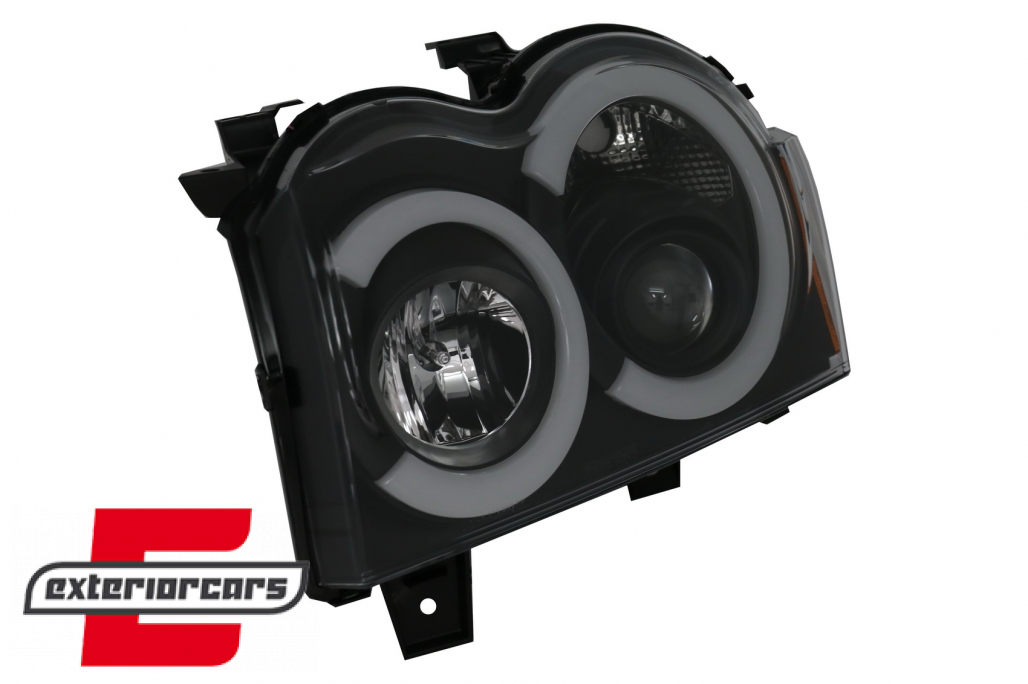 Prednja svjetla Angel Eyes LedBar (crna) / Jeep Grand Cherokee WK (2005-2008) - Slika 3