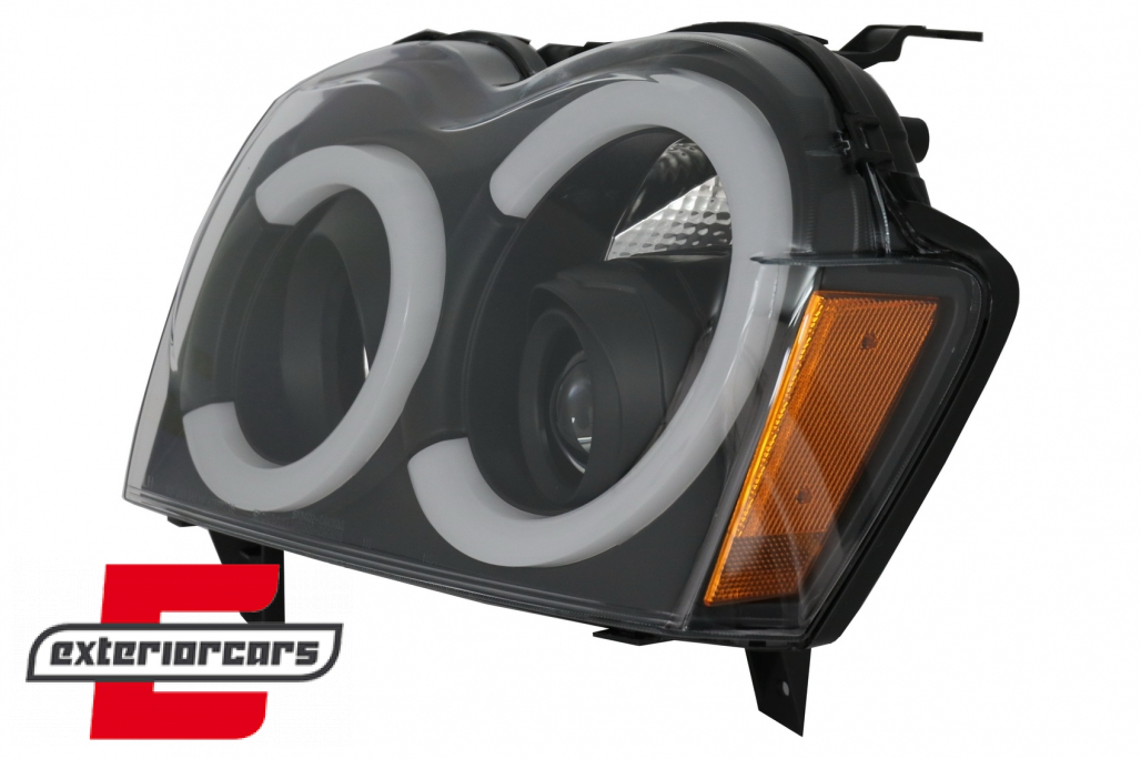 Prednja svjetla Angel Eyes LedBar (crna) / Jeep Grand Cherokee WK (2005-2008) - Slika 4