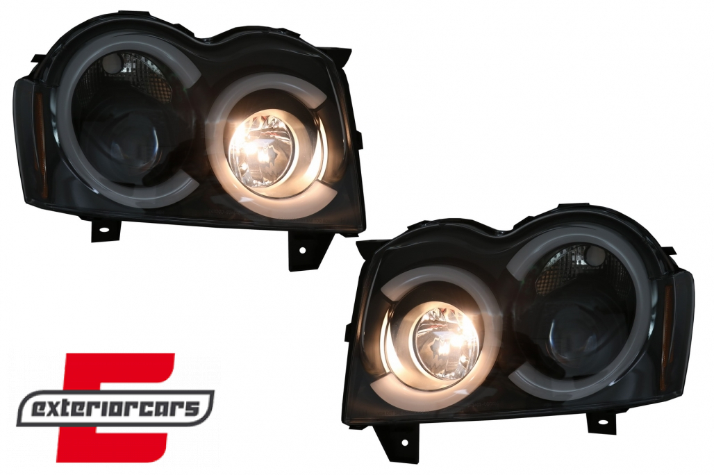 Prednja svjetla Angel Eyes LedBar (crna) / Jeep Grand Cherokee WK (2005-2008) - Slika 5