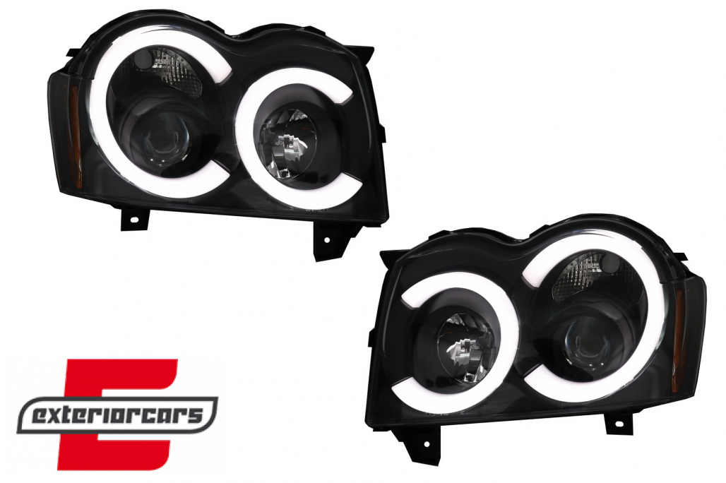 Prednja svjetla Angel Eyes LedBar (crna) / Jeep Grand Cherokee WK (2005-2008) - Slika 6