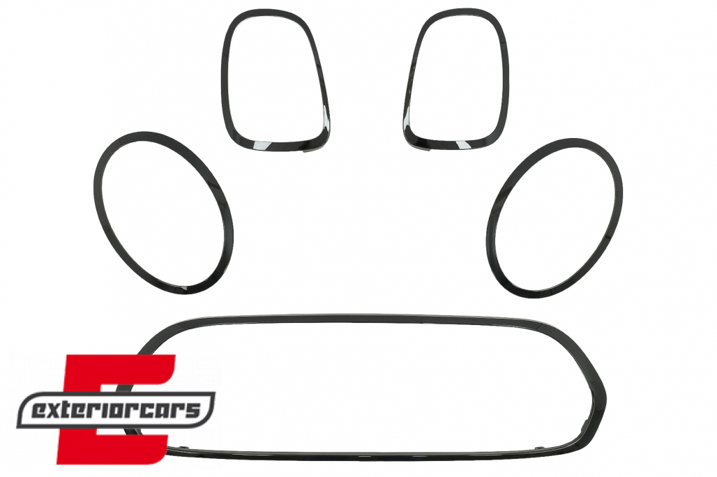 Set ukrasa prednji farovi/maska/stražnja svjetla Surround poklopci (piano crna) / MINI III F55 F56 Hatchback F57 Cabrio (2014-2024)