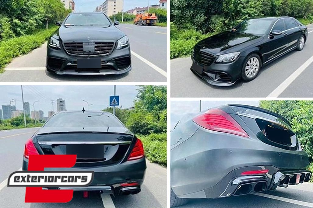 Bodykit prednji lip & difuzor zraka (piano crna) / Mercedes S-klasa W222 Facelift S65 S63 (07.2017-08.2020) - Slika 30