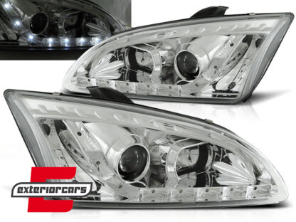 Prednja svjetla LED DayLight (chrome) / Ford Focus II (2004-01.2008)