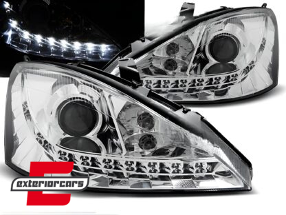Prednja svjetla LED DayLight (chrome) / Ford Focus Facelift (11.2001-2004)