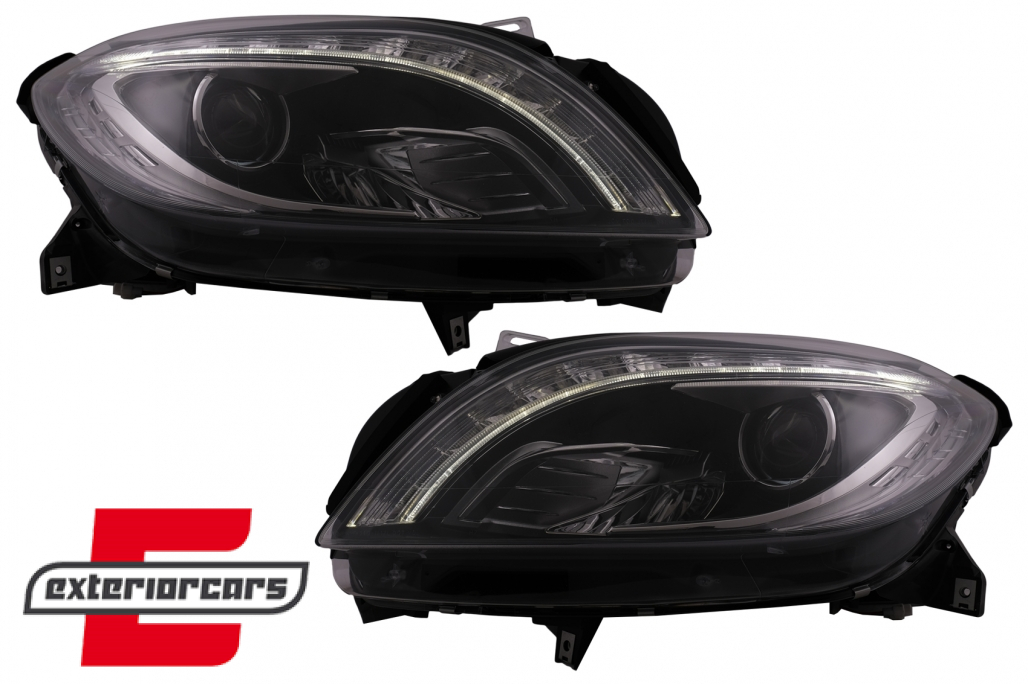 Prednja svjetla LED TubeLight Xenon look (crna) / Mercedes ML klasa W166 (2012-2015) - Slika 13