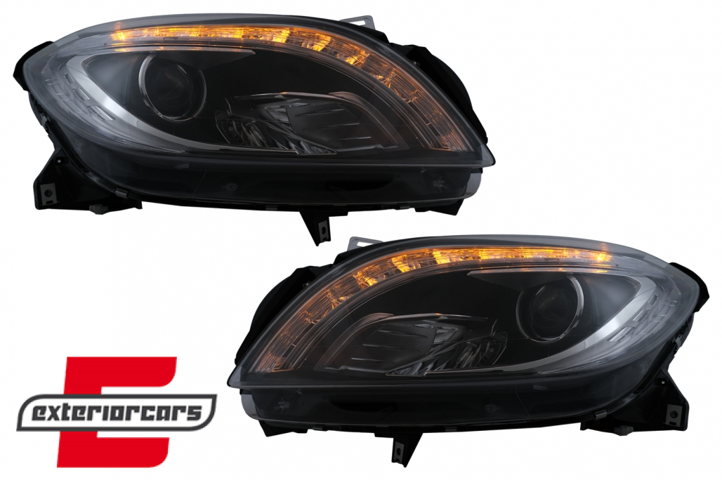 Prednja svjetla LED TubeLight Xenon look (crna) / Mercedes ML klasa W166 (2012-2015) - Slika 9