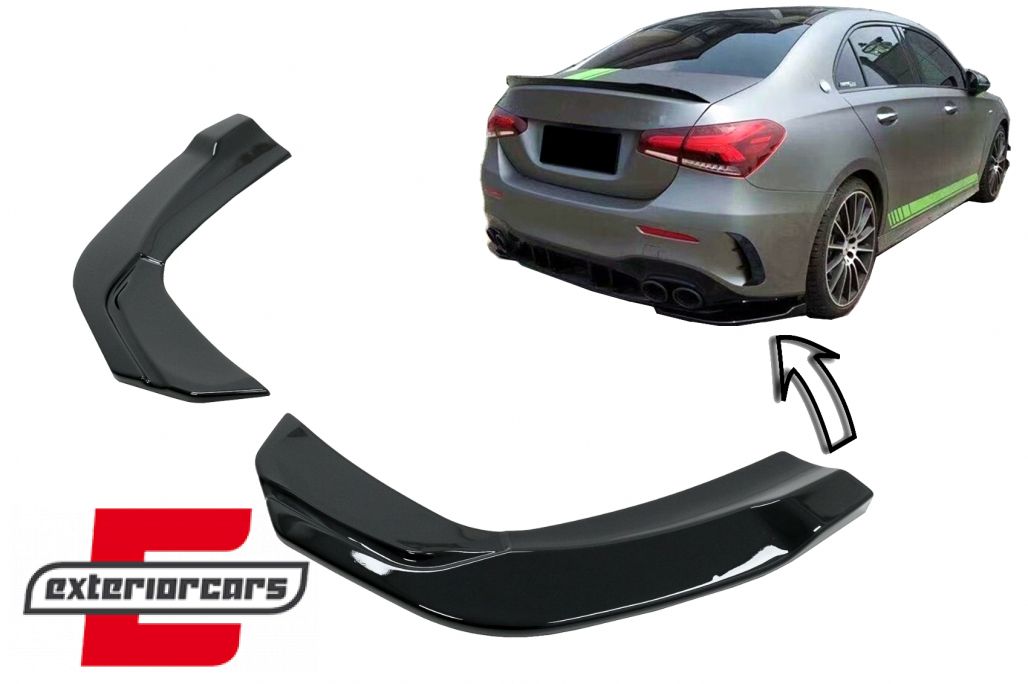 Splitteri zadnjeg branika AMG dizajn (piano crna) / Mercedes A-klasa V177 A35 A45 AMG limuzina (2018-12.2022)