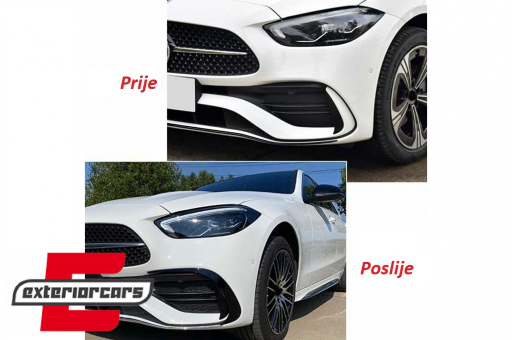 Splitteri prednjeg branika AERO dizajn (piano crna) / Mercedes C klasa W206 Sport Line (2021-) - Slika 10