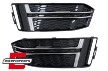 Bočne mrežice S-line dizajn (piano crna/chrome) / Audi A4 B9 limuzina karavan (2016-2019)