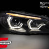 Prednja svjetla LED 3D Angel Eyes SEQ žmigavci Xenon (crna) / BMW serije 5 F10 F11 LCI (2014-2017) - Slika 2