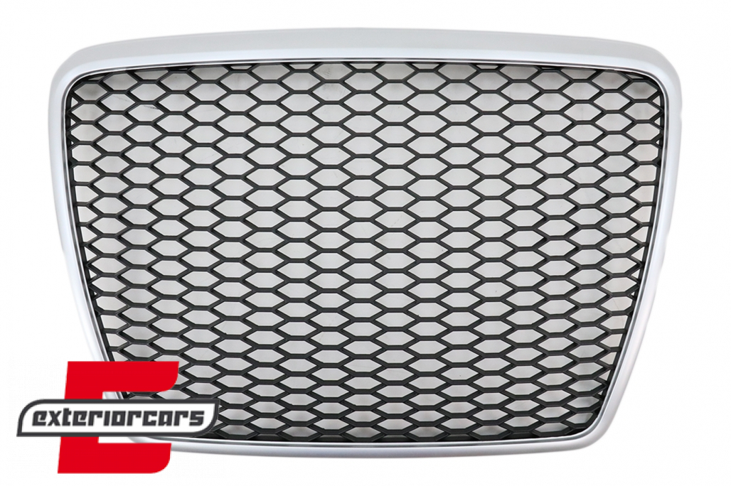 Prednja maska RS6 dizajn (crna/srebrna) / Audi A6 4F 4F2 C6 (2004-2011) - Slika 2