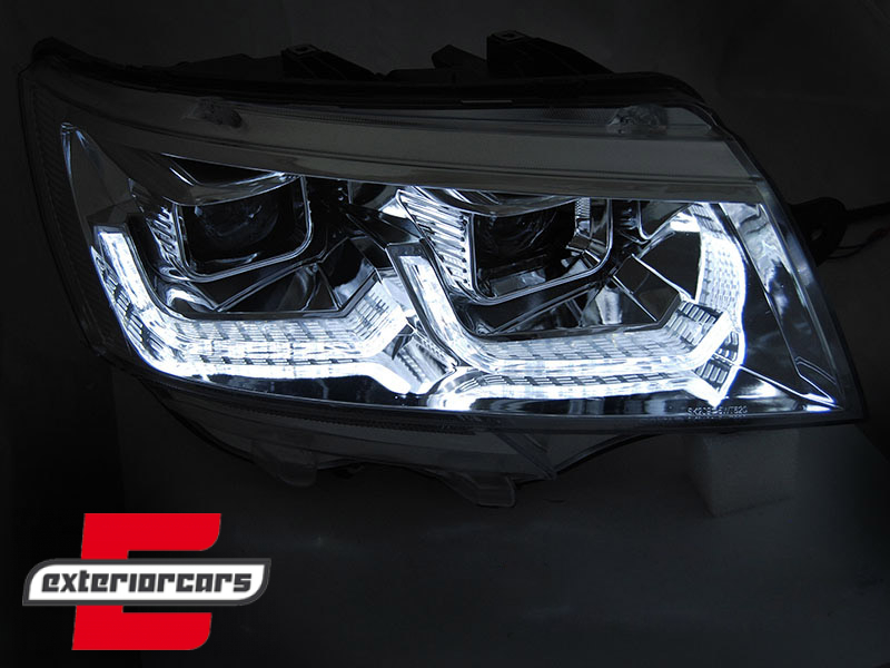 Prednja svjetla LED DRL TubeLight SEQ žmigavci (chrome) / VW Transporter Multivan Caravelle T6.1 (2020-) - Slika 2