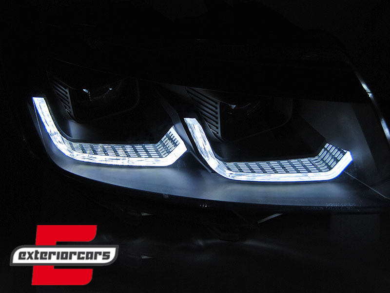 Prednja svjetla LED DRL TubeLight SEQ žmigavci (crna) / VW Transporter Multivan Caravelle T6.1 (2020-) - Slika 2