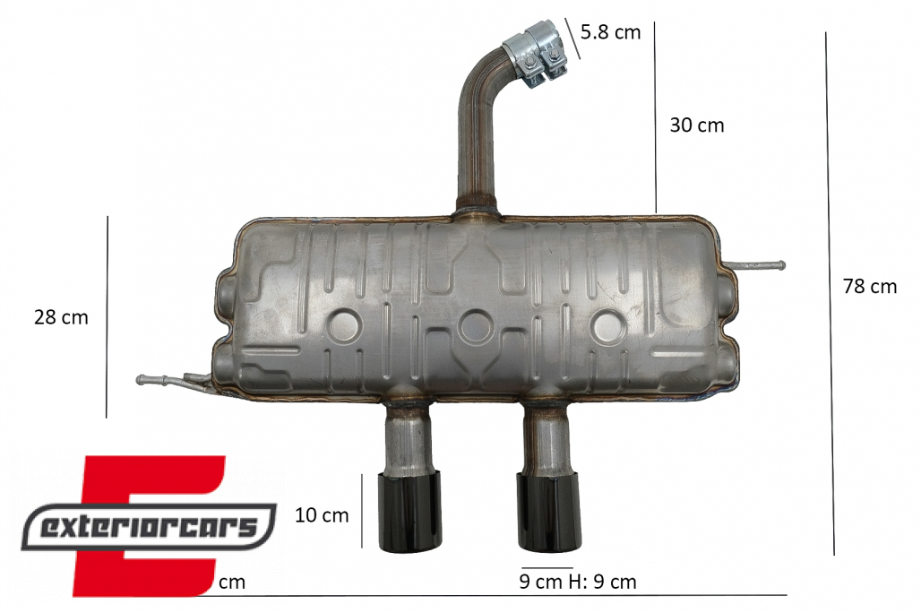Kompletan ispušni sustav R32 R20 dizajn (piano crna) / VW Golf 5 R32 (2003-2007) Golf 6 R20 (2008-2013) - Slika 2