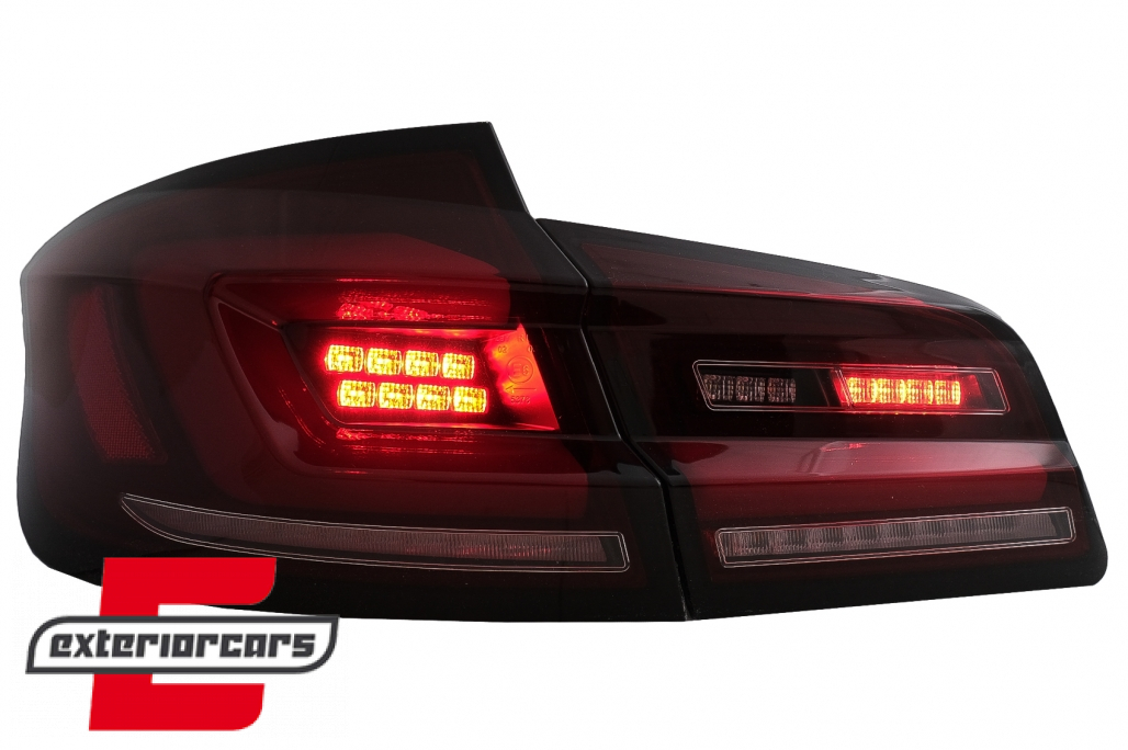 Full LED stražnja svjetla SEQ žmigavci (crvena/smoke) / BMW serije 5 F10 (2010-2017) limuzina - Slika 10